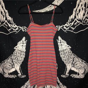 Striped bodycon dress with tie back